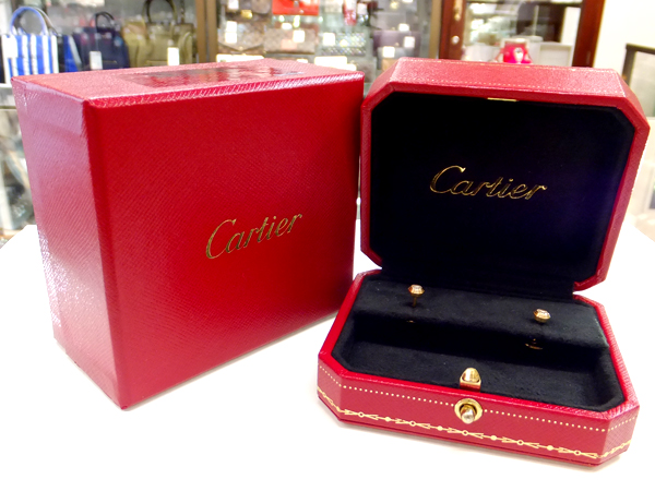 Cartier　18金　YG　ダイヤモンド　ピアス　ディアマンレジェ