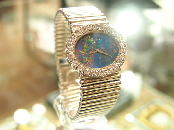 Chopard　K18WG　ダイヤモンド　オパール　腕時計