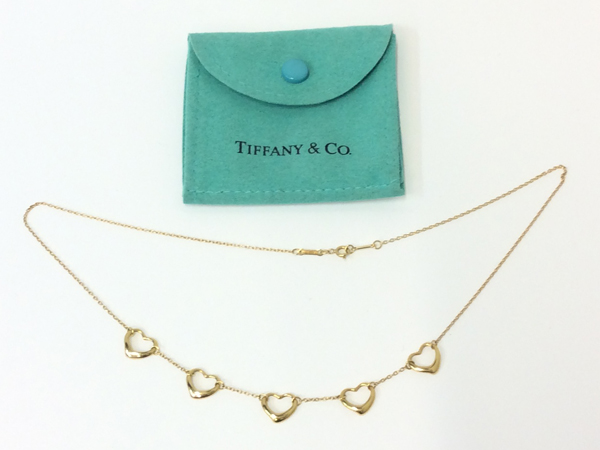 Tiffany & Co　K18YG　オープンハートネックレス