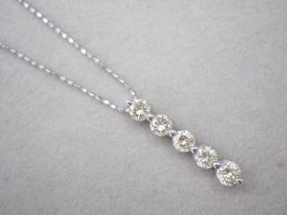 ネックレス K18WG 2.4g ダイヤ 1.00ct 