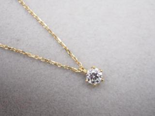 ネックレス K18YG 1.2g ダイヤ 0.145ct H VVS2 3EX 