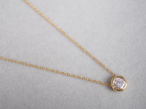 ネックレス K18YG 1.7g ダイヤ 0.34ct 