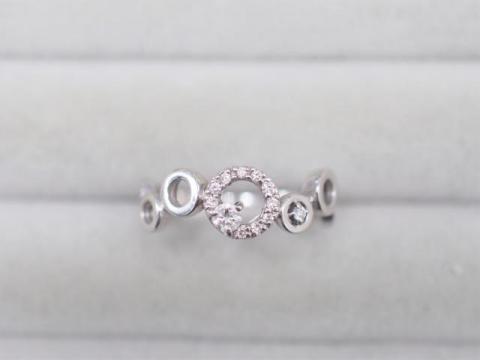 リング K18WG 2.5g ダイヤ 0.13ct 