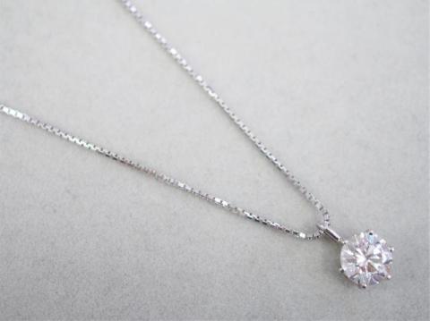 ネックレス Pt900/Pt850 5.4g ダイヤ 1.501ct G SI1 VG 