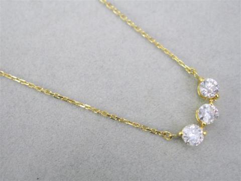 ネックレス K18YG 2.8g ダイヤ 1.00ct 