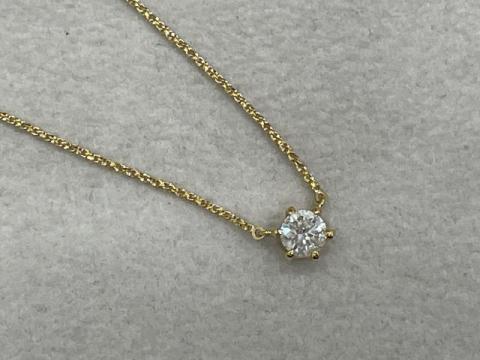 ネックレス K18YG 2.9g ダイヤ 0.30ct