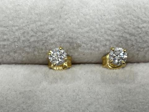 ピアス K18YG 1.0g ダイヤ 0.18ct/0.18ct