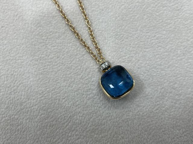 ポメラート ヌード ネックレス K18YG/PG 8.1g トパーズ ダイヤ