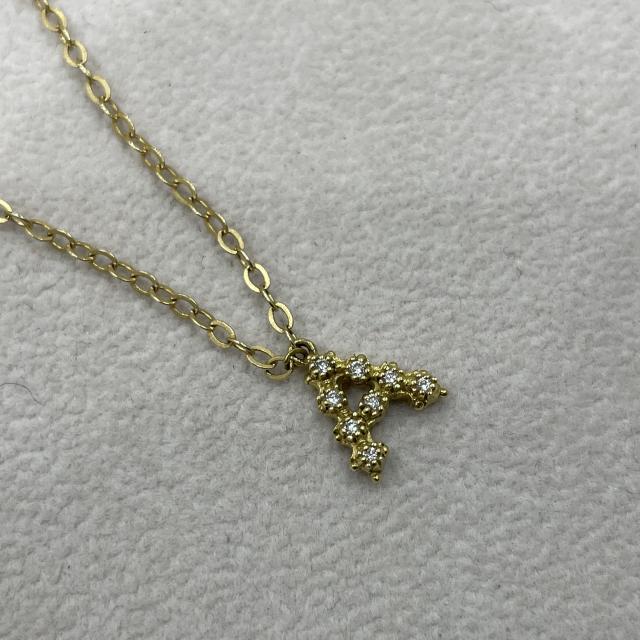 アーカー ネックレス K18YG 2.3g ダイヤ　 イニシャル アルファベット A