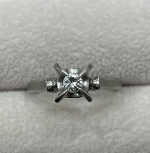 リング Pt850 2.9g ダイヤ 0.13ct 一粒