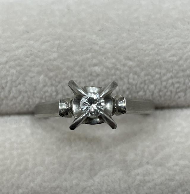 リング Pt850 2.9g ダイヤ 0.13ct 一粒