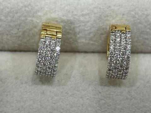 セイレーンアズーロ ピアス K18YG 2.7g ダイヤ 0.18ct/0.18ct フープ パヴェ