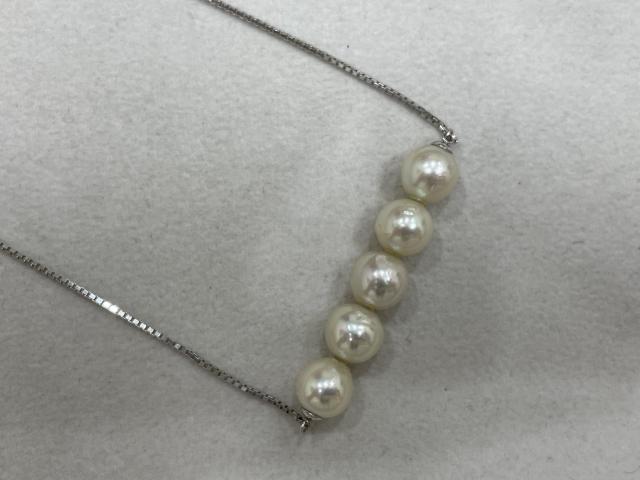 ネックレス K18WG 8.0g パール
