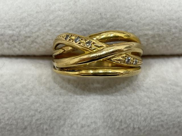 リング K18YG 3.2g ダイヤ 0.04ct
