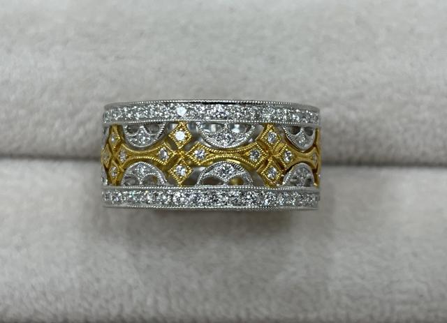 リング K18YG/WG 6.5g ダイヤ 0.75ct
