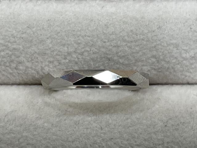 リング Pt900 5.0g ダイヤ 0.01ct ファセットカット 3P