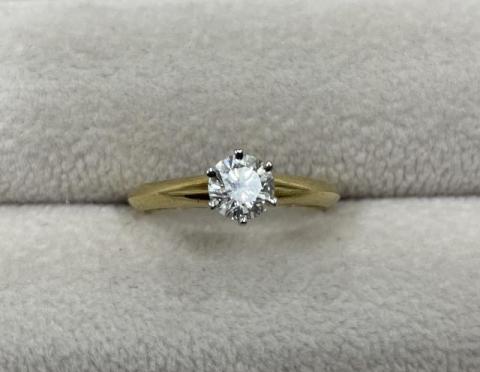 ティファニー ソリティア リング K18YG/Pt950 2.5g ダイヤ 0.45ct H VVS1