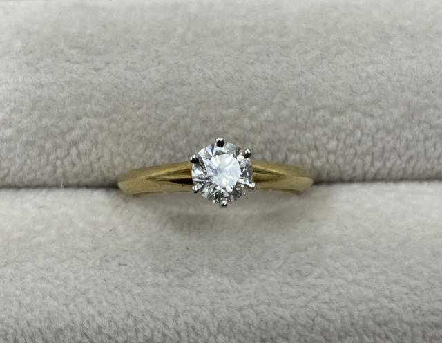 ティファニー ソリティア リング K18YG/Pt950 2.5g ダイヤ 0.45ct H VVS1
