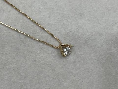 ネックレス K18PG 2.2g ダイヤ 0.26ct ダンシングストーン