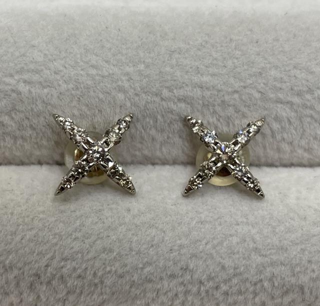 カシケイ ネイキッド ピアス K18BG 1.7g ダイヤ 0.40ct