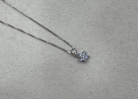 ネックレス K18WG 1.7g タンザナイトダイヤ 0.01ct