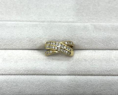 リング K18YG 3.5g ダイヤ 0.50ct レールセッティング