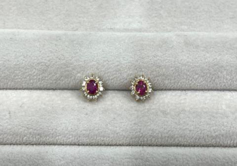 ピアス K18YG 1.7g ルビー ダイヤ ※X線済み