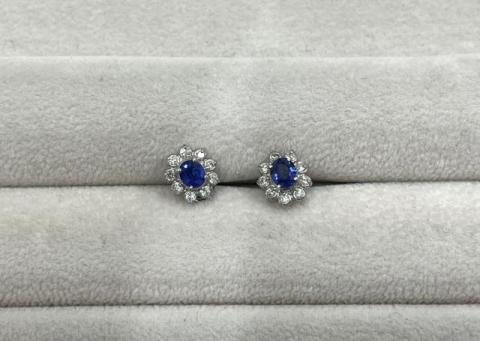 ピアス Pt900 2.1g サファイア ダイヤ ※X線済み