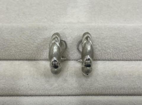 イヤリング K18WG/K14WG 3.7g ※留め具14金