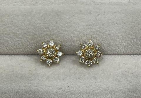 ピアス K18YG 2.3g ダイヤ 0.50ct/0.50ct