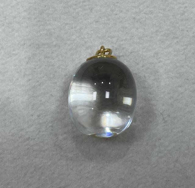 バカラ ペンダントトップ K18YG 8.0g クリスタルガラス オーバル