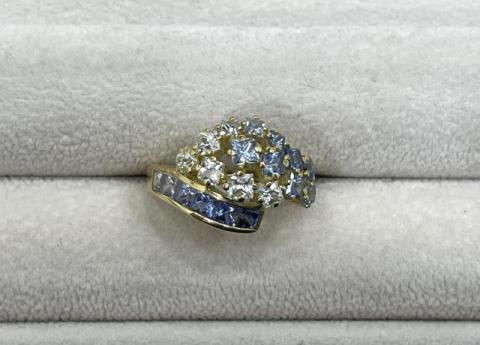 ジュネ リング K18YG 5.7g サファイア 2.65ct