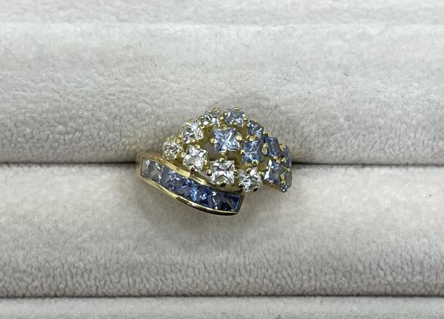 ジュネ リング K18YG 5.7g サファイア 2.65ct