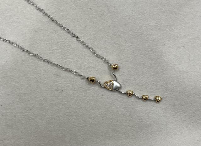 カラッチ ネックレス K18WG/YG 4.0g ダイヤ 0.06ct