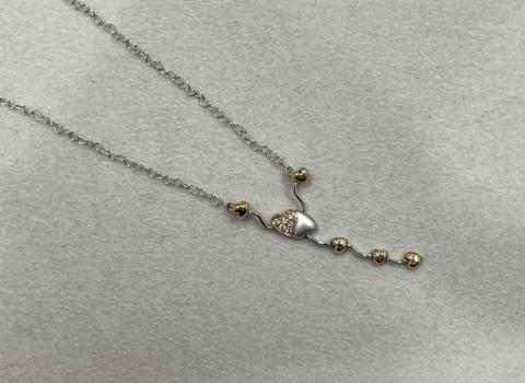 カラッチ ネックレス K18WG/YG 4.0g ダイヤ 0.06ct