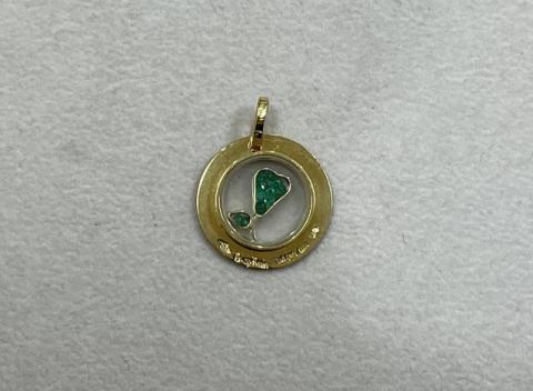 ペンダントトップ K18YG 3.5g エメラルド