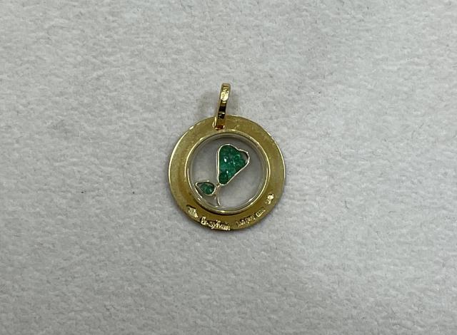 ペンダントトップ K18YG 3.5g エメラルド