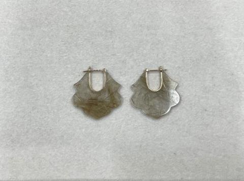 ピアス K18PG 5.3g ルチルクォーツ