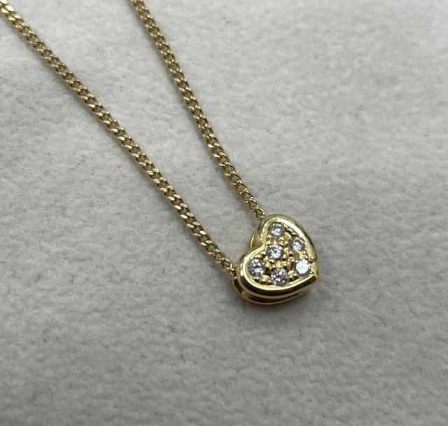 ネックレス K18YG 3.0g ダイヤ 0.08ct