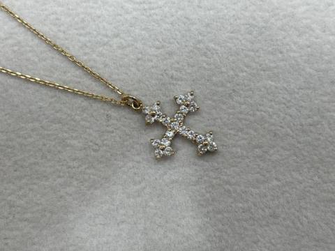 ネックレス K18YG 1.6g ダイヤ 0.25ct