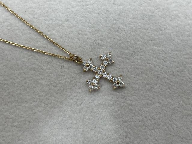 ネックレス K18YG 1.6g ダイヤ 0.25ct
