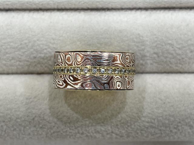 リング K18YG/銅 8.0g ダイヤ 0.35ct