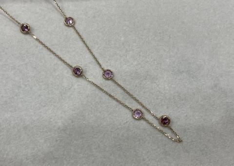 ネックレス K18PG 4.0g アメジスト