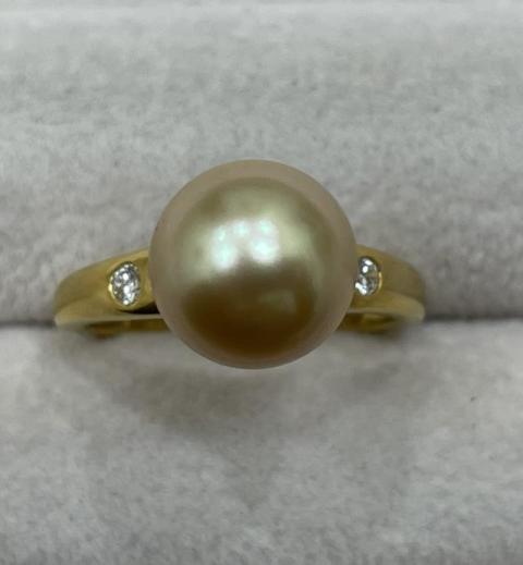 リング K24 5.3g 真珠ダイヤ 0.07ct