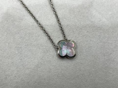 ヴァンクリーフ&アーペル ピュアアルハンブラ ネックレス K18WG 8.1g ブラックシェル