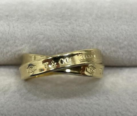 ティファニー 1837 インターロッキング リング K18YG 7.3g 13.5号