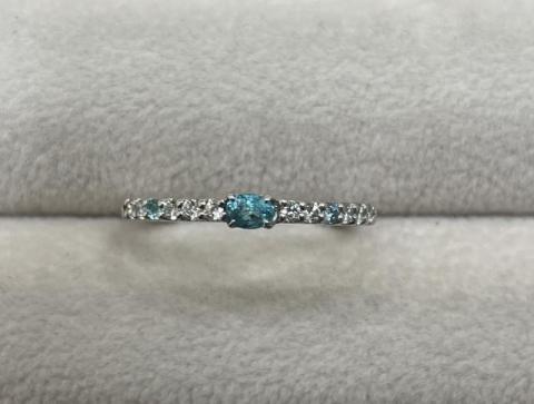 セイレーンアズーロ リング Pt900 2.0g トルマリン 0.13ct/ 0.01ctダイヤ 0.13ct