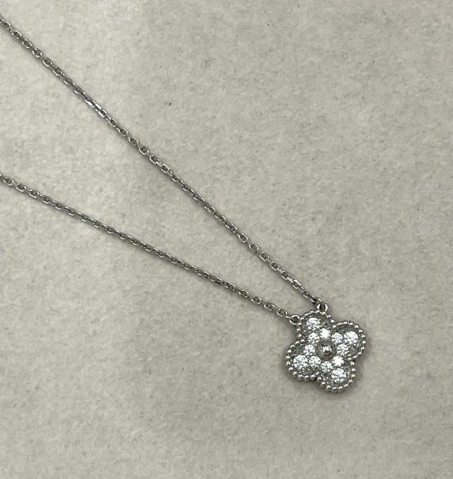 ヴァンクリーフ&アーペル ヴィンテージアルハンブラ ネックレス K18WG 5.8g ダイヤ