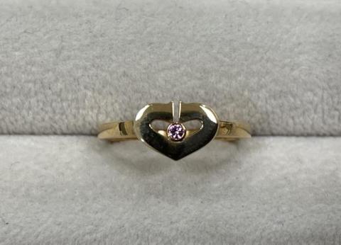 カルティエ Cハート リング K18PG 3.6g ピンクサファイア 51号
