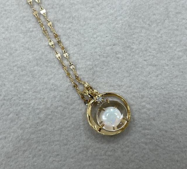 スタージュエリー ネックレス K18YG 2.1g オパール